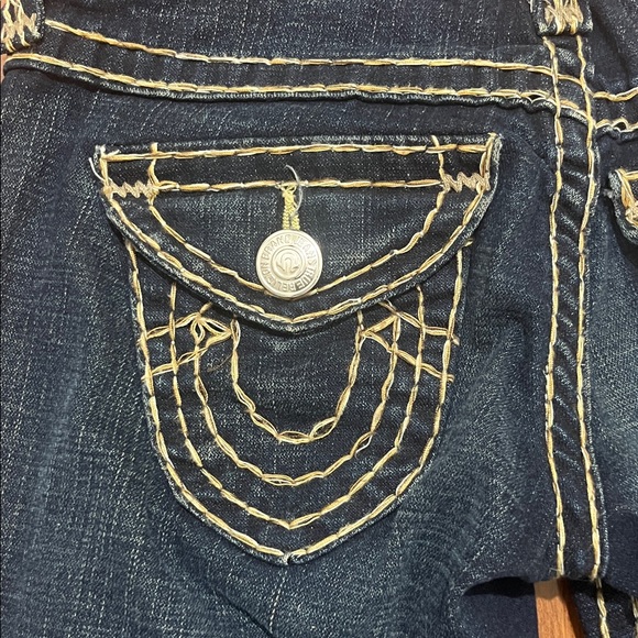 True Religion Dark Indigo Flare Jeans - Picture 9 of 11